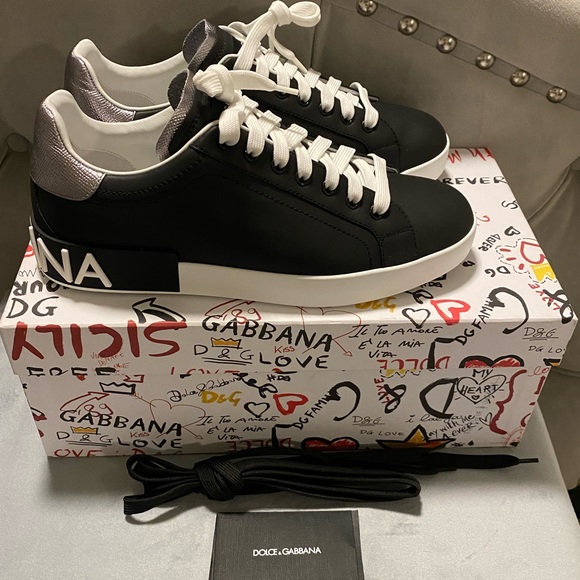 Authentic Dolce and Gabbana Portofino Leather Sneaker Size 41 - Picture 1 of 6